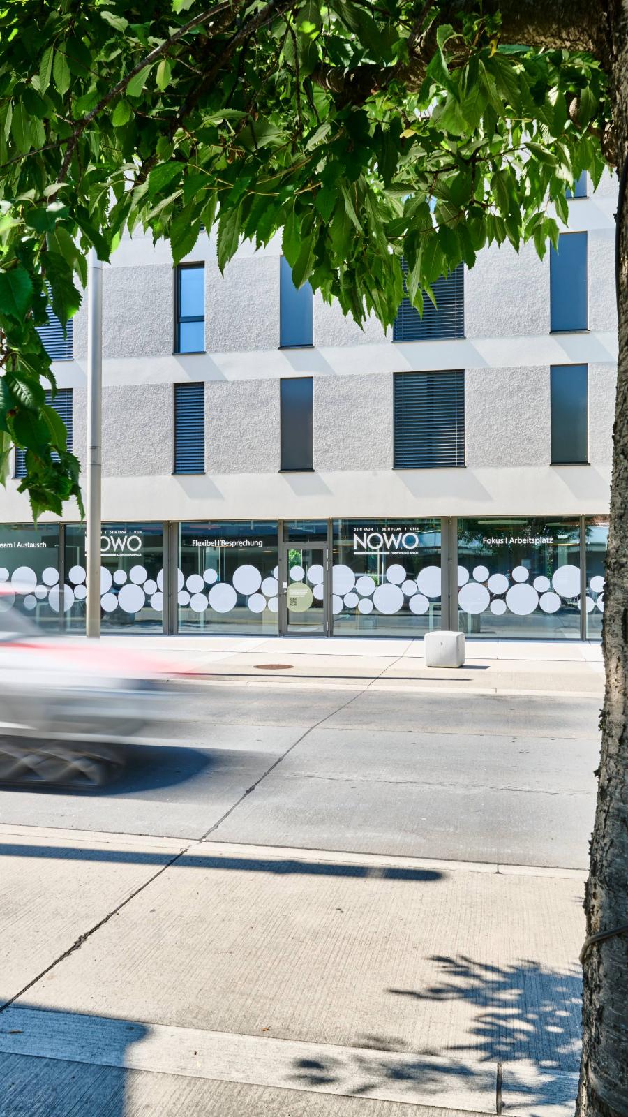 Aussenansicht des nowo Coworking Space an der Bahnhofstrasse in Widnau